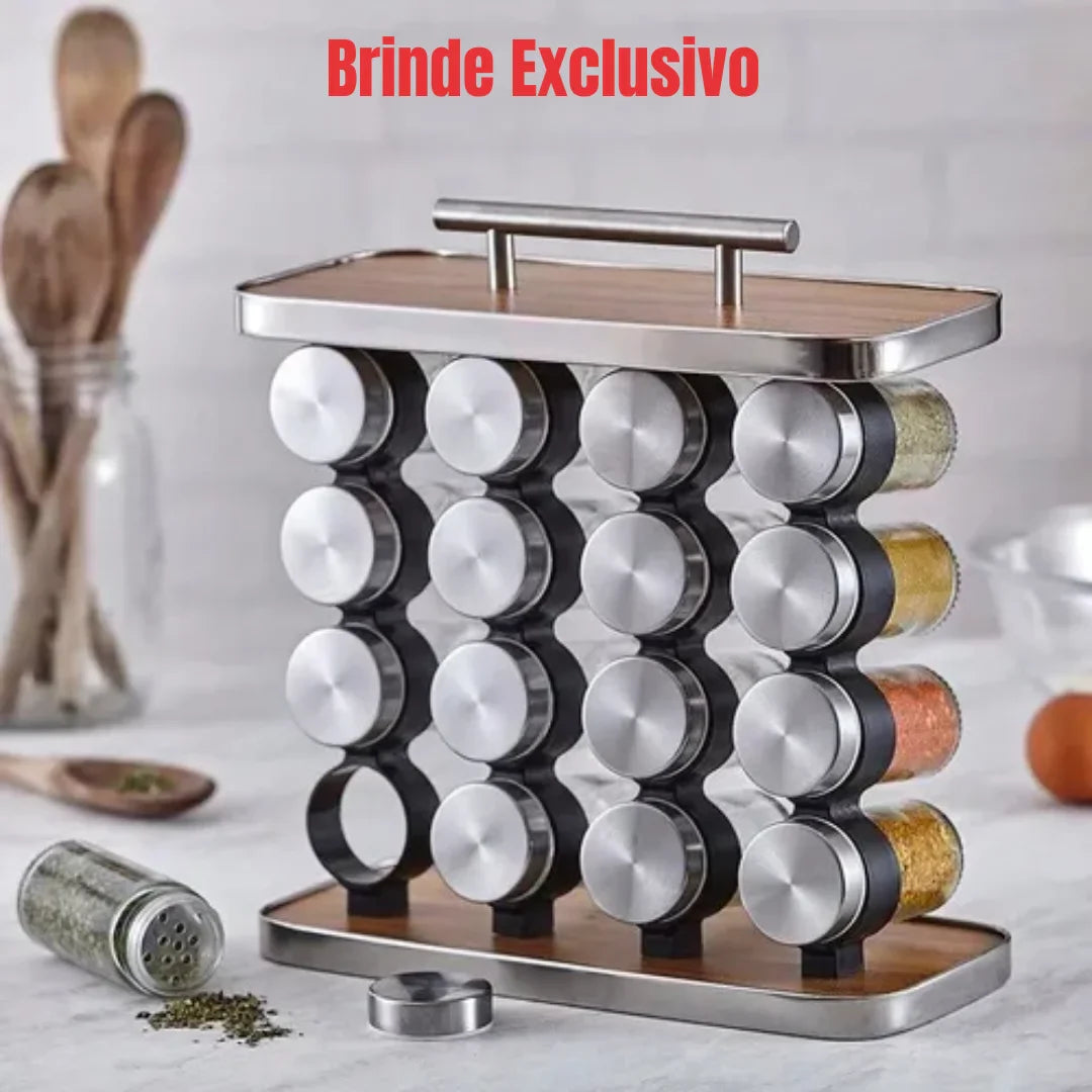 [Leve 2 Pague 1] Liquidificador Multiuso Lumax Com Jarra de Vidro + BRINDE: Porta Tempero Vertical 16 Potes