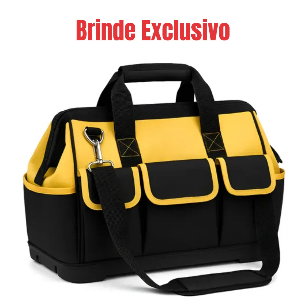 [Leve 2 Pague 1] Escada Dobrável Antiderrapante RedMax de Aço 100% Segura + BRINDE: Bolsa de Ferramentas Multitarefas