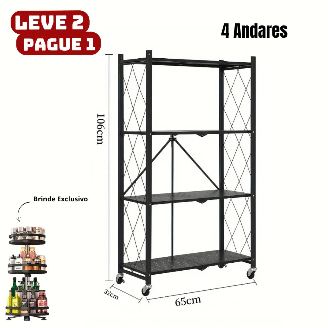 [Leve 2 Pague 1] Prateleira Dobrável Multiuso 5 em 1 + BRINDE: Porta Tempero Giratório
