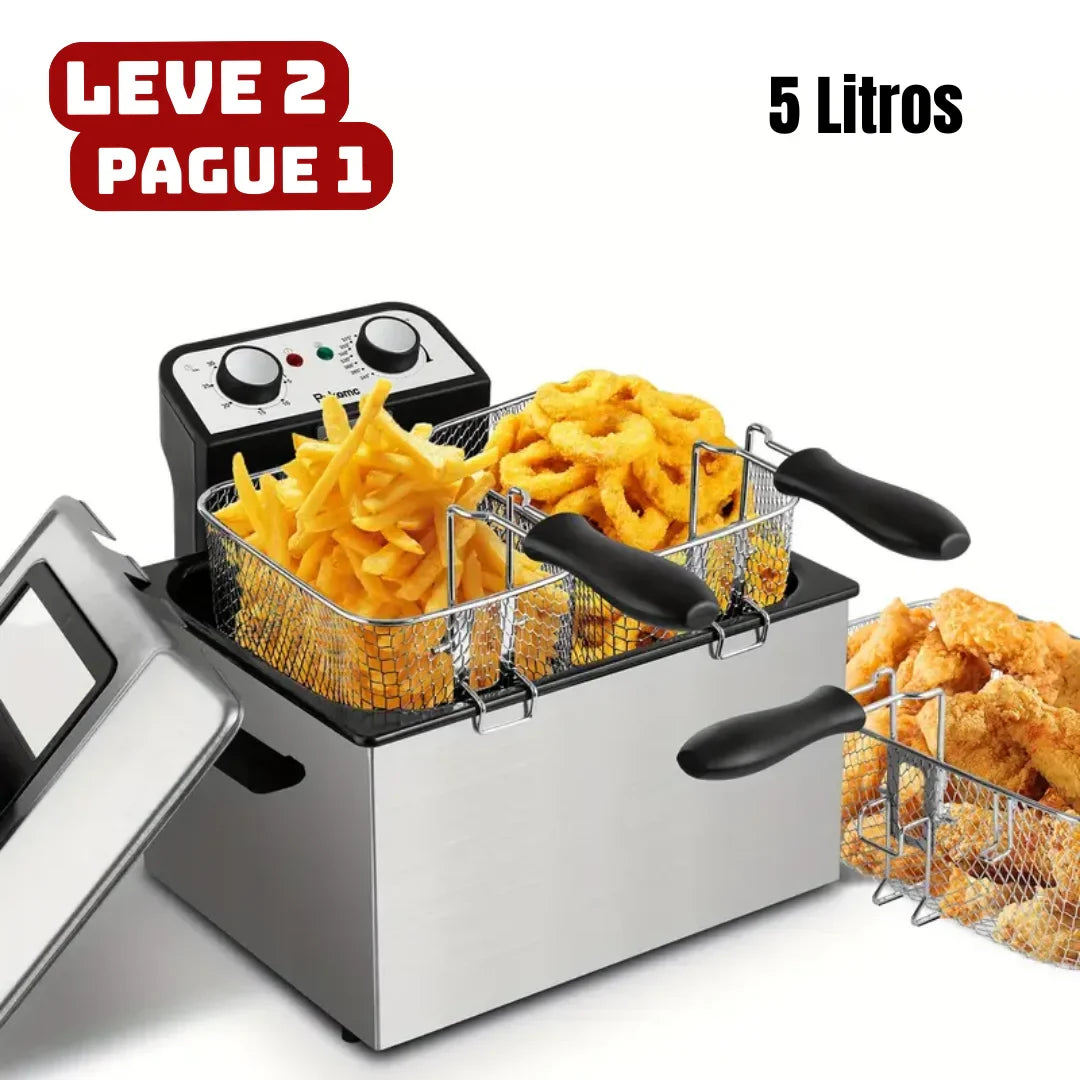 [Leve 2 Pague 1] Fritadeira Elétrica Fritto 1500w Bivolt + BRINDE: Porta Tempero Vertical 16 Potes