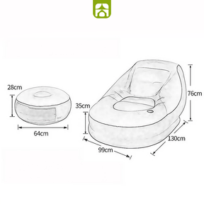 Conjunto Poltrona Inflável com Puff + Bomba de Ar Elétrica de Brinde