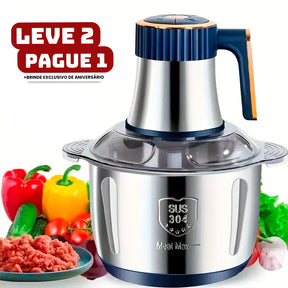 [Leve 2 Pague 1] Moedor Elétrico Multiuso TurboChef Inox 5 em 1 + BRINDE: Dispenser Giratório Automático