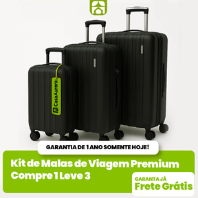 Kit de Malas de Viagem Premium – Compre 1 Leve 3 | Garantia de 1 Ano