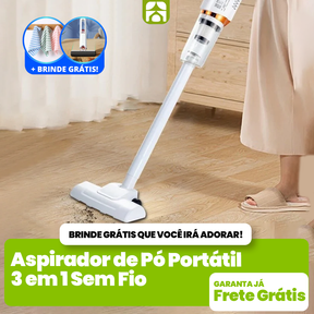 Aspirador de Pó Portátil 3 em 1 Sem Fio + Brinde Grátis