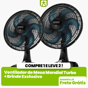 Compre 1 e Leve 2 Ventilador de Mesa Mondial Turbo + Brinde Exclusivo