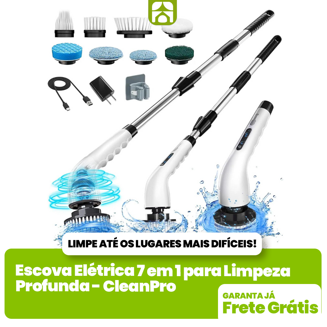 Escova Elétrica 7 em 1 para Limpeza Profunda - CleanPro