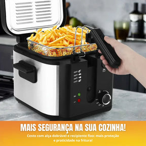 [Leve 2 Pague 1] Fritadeira Elétrica Fritto 1500w Bivolt + BRINDE: Porta Tempero Vertical 16 Potes