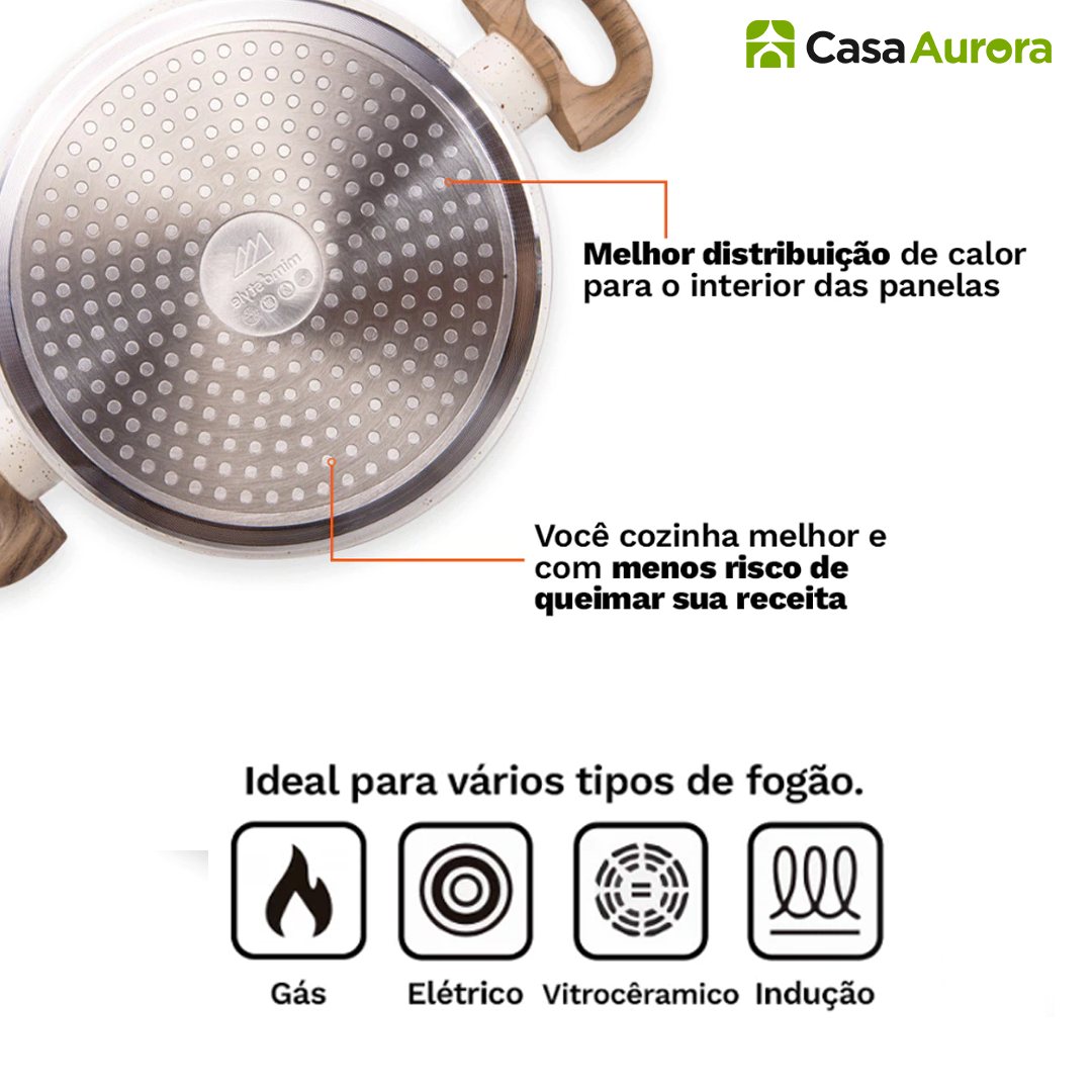 Kit Cozinha dos Sonhos: 9 Panelas Ceramica + 13 Utensílios de Brinde