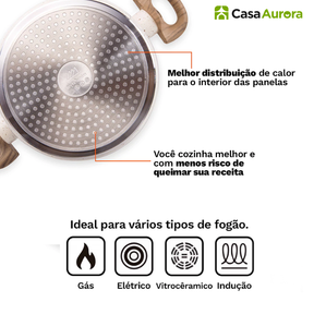 Kit Cozinha dos Sonhos: 9 Panelas Ceramica + 13 Utensílios de Brinde