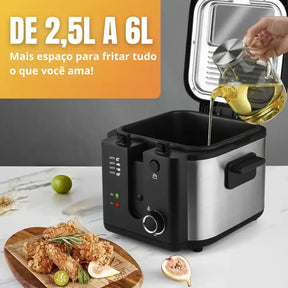 [Leve 2 Pague 1] Fritadeira Elétrica Fritto 1500w Bivolt + BRINDE: Porta Tempero Vertical 16 Potes