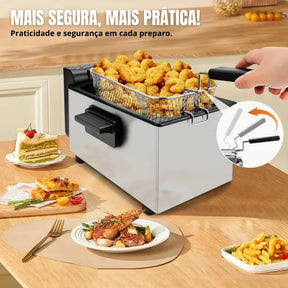 [Leve 2 Pague 1] Fritadeira Elétrica Fritto 1500w Bivolt + BRINDE: Porta Tempero Vertical 16 Potes