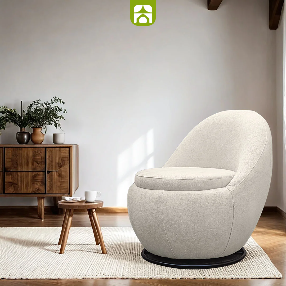 Poltrona Orgânica Ayra 1 Lugar Giratória com Compartimento Interno