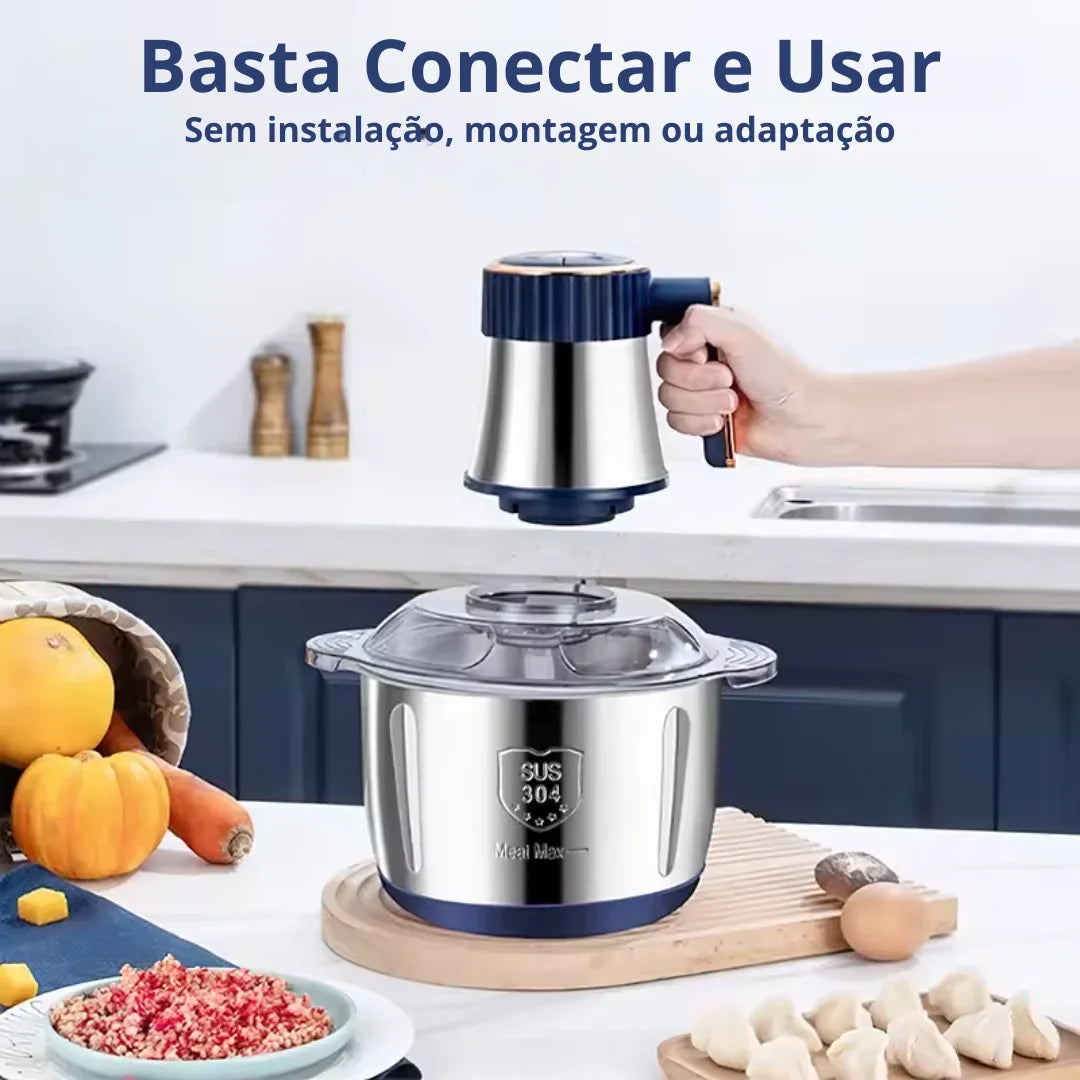 [Leve 2 Pague 1] Moedor Elétrico Multiuso TurboChef Inox 5 em 1 + BRINDE: Dispenser Giratório Automático