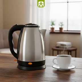 Combo Chaleira Elétrica Café & Chá - Turbo Inox + 4 Xícaras Vidro Duplo de Brinde