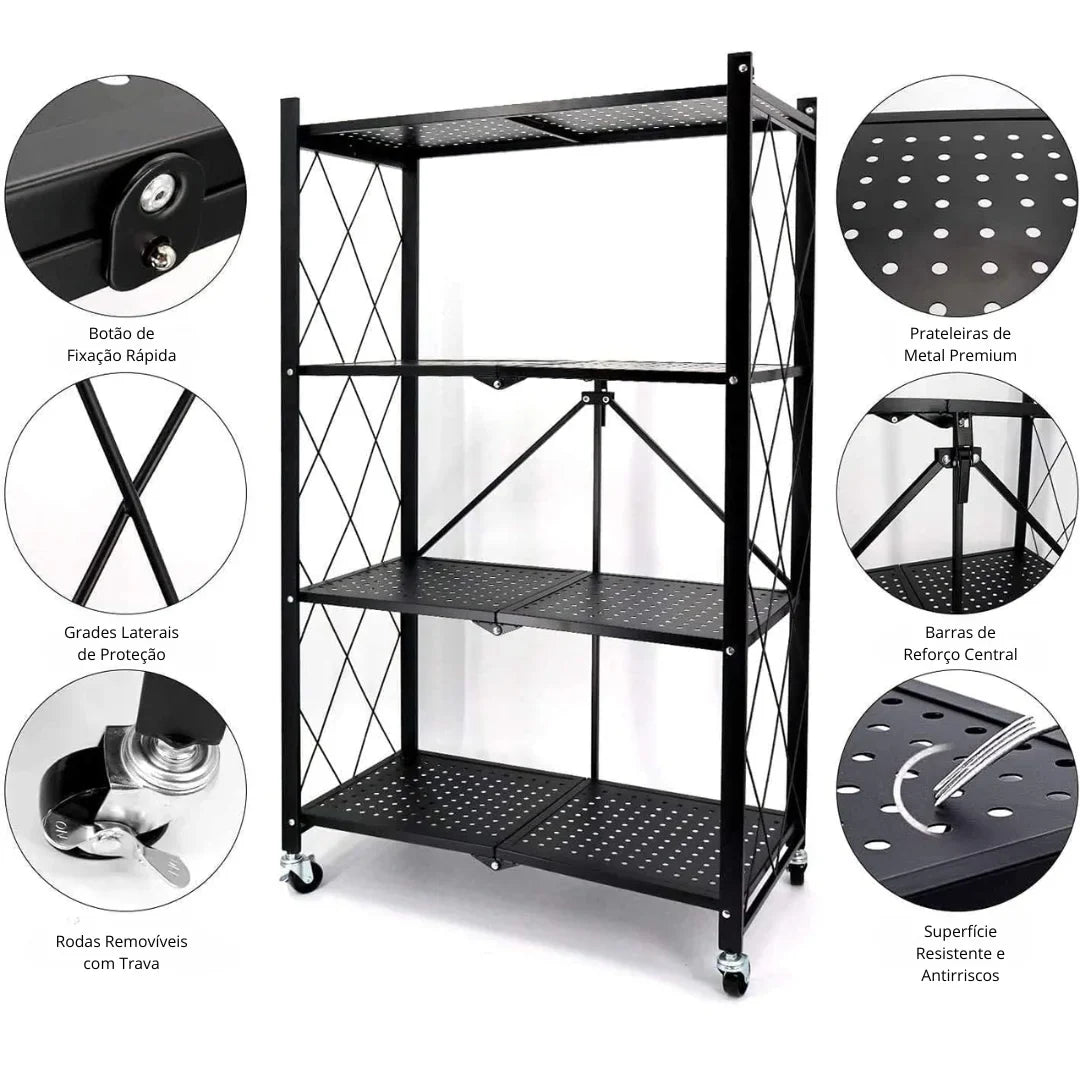 [Leve 2 Pague 1] Prateleira Dobrável Multiuso 5 em 1 + BRINDE: Porta Tempero Giratório