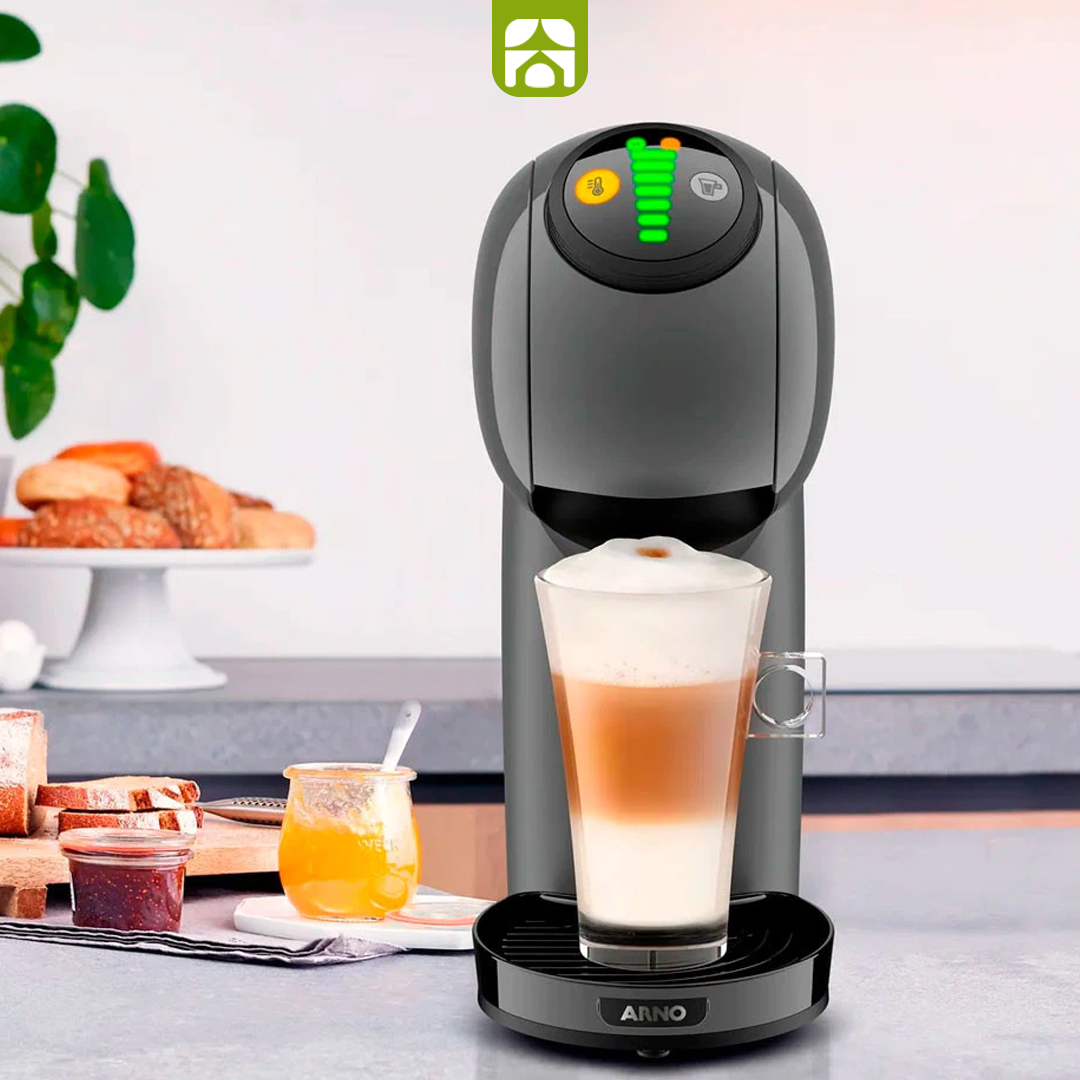 Combo Cafeteira Dolce Gusto Genio S Plus + 4 Xícaras Vidro Duplo de Brinde