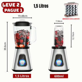 [Leve 2 Pague 1] Liquidificador Multiuso Lumax Com Jarra de Vidro + BRINDE: Porta Tempero Vertical 16 Potes