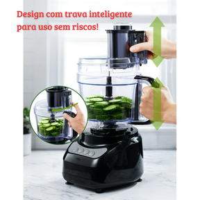 [Leve 2 Pague 1] Processador de Alimentos Multiuso PicMax 13 Funções + BRINDE: Porta Tempero Dourado 16 Potes com LED