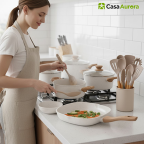 Kit Cozinha dos Sonhos: 9 Panelas Ceramica + 13 Utensílios de Brinde