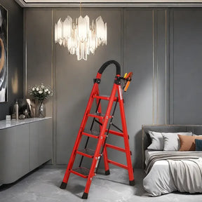 [Leve 2 Pague 1] Escada Dobrável Antiderrapante RedMax de Aço 100% Segura + BRINDE: Bolsa de Ferramentas Multitarefas