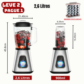 [Leve 2 Pague 1] Liquidificador Multiuso Lumax Com Jarra de Vidro + BRINDE: Porta Tempero Vertical 16 Potes