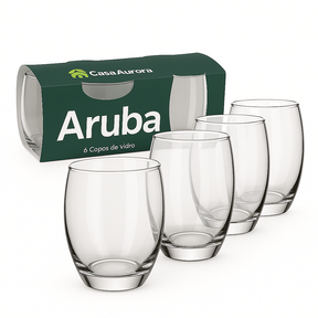 Kit 15 Potes Herméticos de Vidro + 10 Copos de Vidro Aruba de Brinde