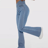 Calça Jeans Mab Wide Leg - Cintura Alta Cruzada