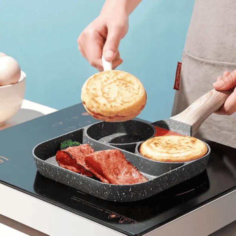Frigideira 3 em 1 Antiaderente — Alta Resistência, Não Risca, Cozinha Sem Óleo e Fácil de Limpar Zeliv