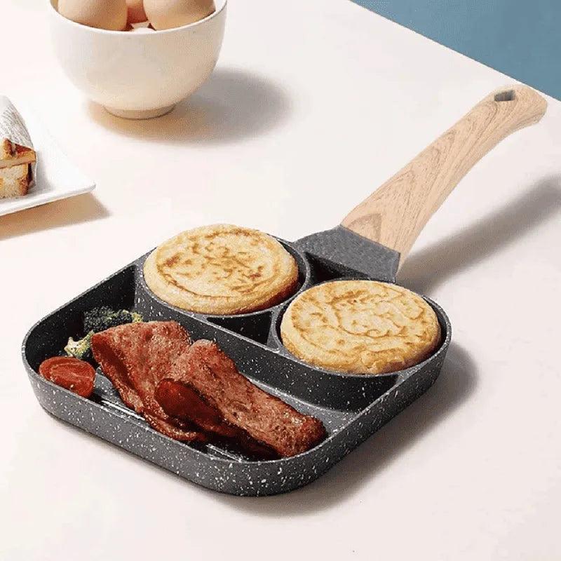 Frigideira 3 em 1 Antiaderente — Alta Resistência, Não Risca, Cozinha Sem Óleo e Fácil de Limpar Zeliv