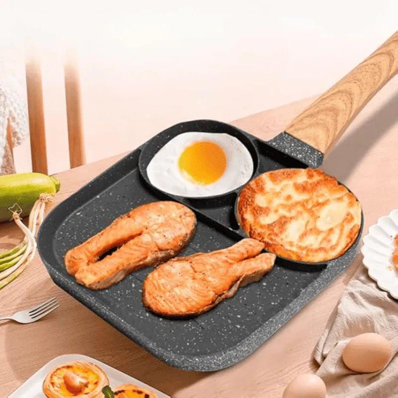 Frigideira 3 em 1 Antiaderente — Alta Resistência, Não Risca, Cozinha Sem Óleo e Fácil de Limpar Zeliv