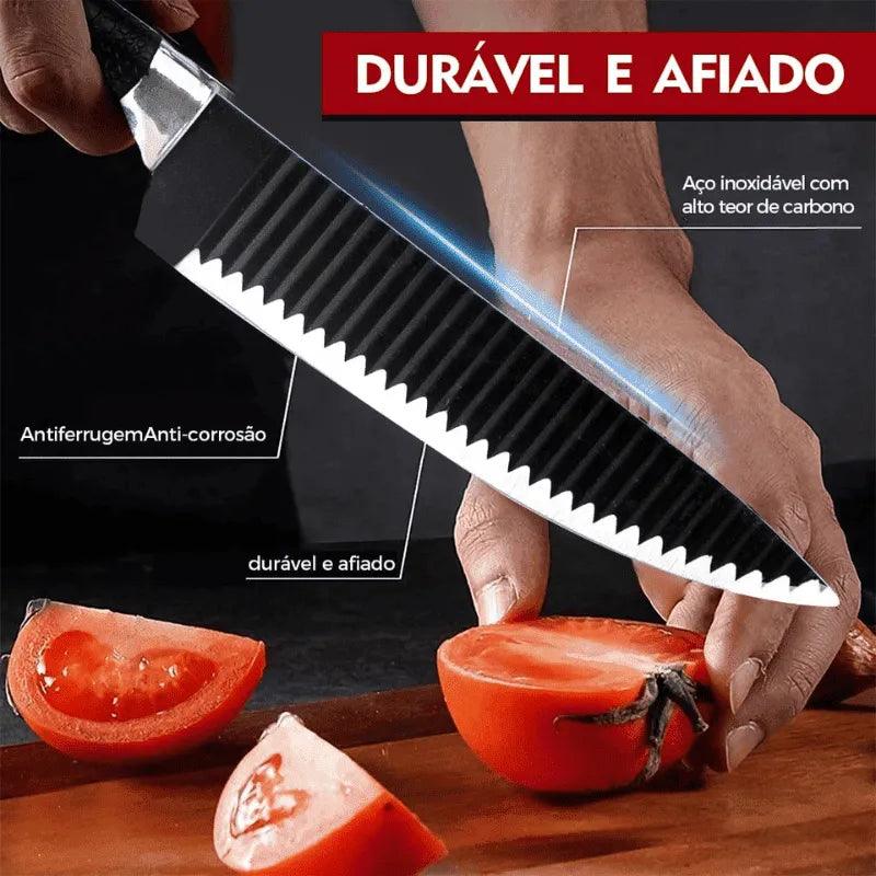 Kit de 6 Facas Premium — Super Afiadas, Antiaderentes e Ideais para Churrasco e Cozinha
