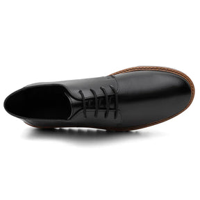 Chaussure Habillée Homme Derby Noir à Semelle Épaisse – Style Sport-Chic
